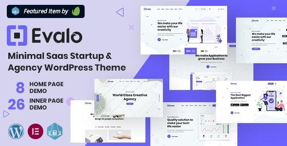 Evalo Minimal SaaS Startup & Agency WordPress Theme Nulled Free Download