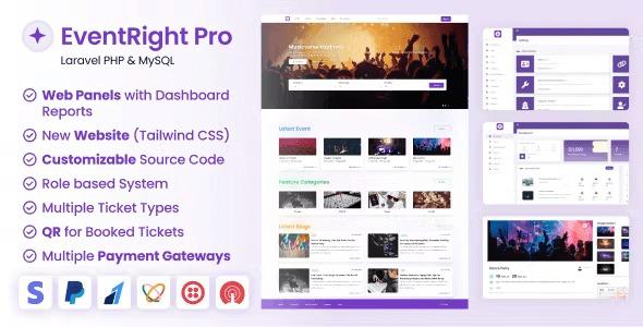 EventRight Pro Ticket Sales and Event Booking & Management System with Website & Web Panels (SaaS) Nulled Free Download