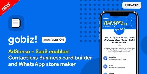 GoBiz Digital Business Card + WhatsApp Store Maker SaaS Card Builder Nulled Free Download