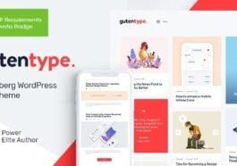 Gutentype 100% Gutenberg WordPress Theme for Modern Blog + RTL Nulled Free Download