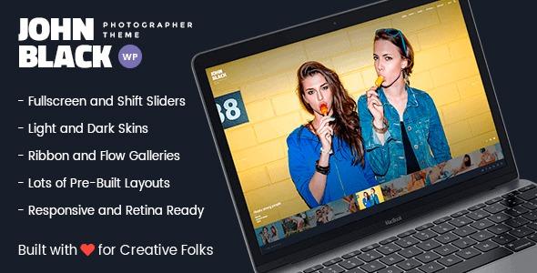 JohnBlack Photography Photography Fullscreen WordPress Theme Nulled Free Download