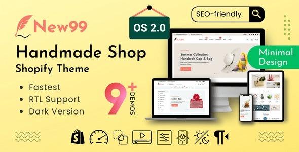 New99 Handmade Shop Shopify Theme OS 2.0, Dark Demo, RTL Support Nulled Free Download