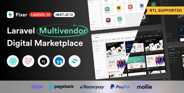 Pixer React Laravel Multivendor Digital Marketplace Nulled Free Download