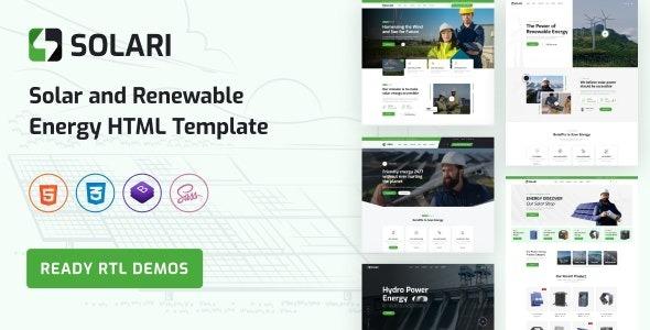 Solari Ecology & Solar Energy HTML Template + RTL Nulled Free Download