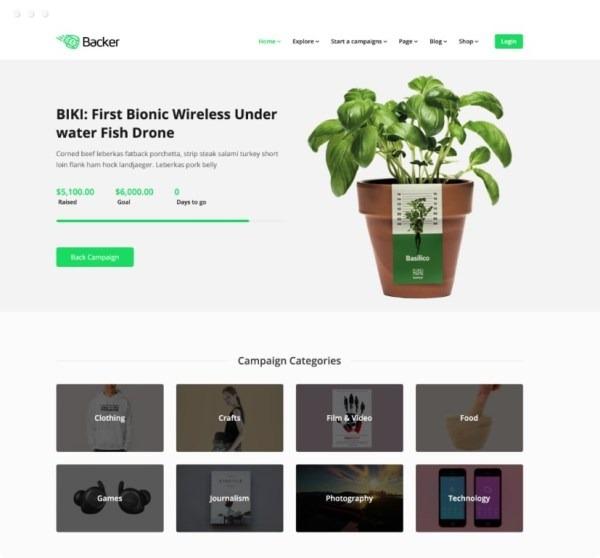 Backer The ultimate crowdfunding and fundraising WordPress Theme Nulled Free Download