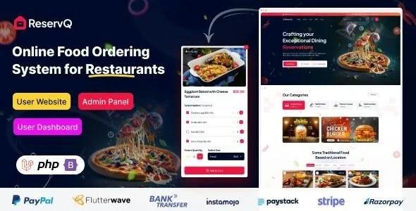 Reservq Online Food Ordering System for Restaurants Laravel Script Nulled Free Download
