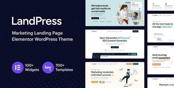 LandPress Marketing Landing Page Elementor WordPress Theme Nulled Free Download