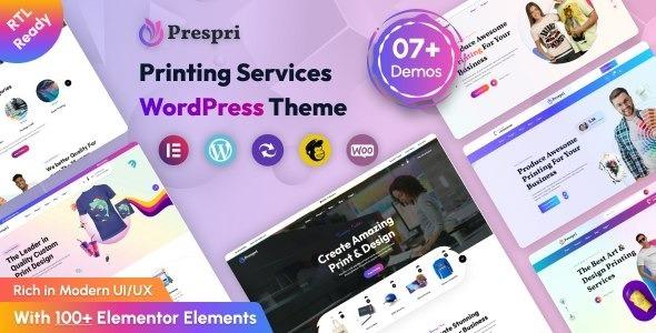 Prespri Printing Services WordPress Theme Nulled Free Download