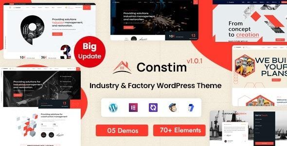 Constim Industrial, Industry & Factory WordPress Theme Nulled Free Download