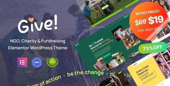 Give NGO & Charity WordPress Theme Nulled Free Download