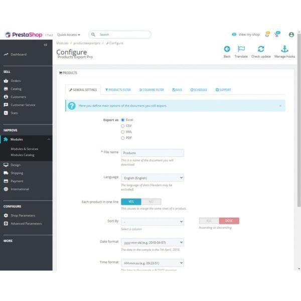 Products Export PRO (Excel, CSV, XML, PDF) PrestaShop Module Nulled Free Download