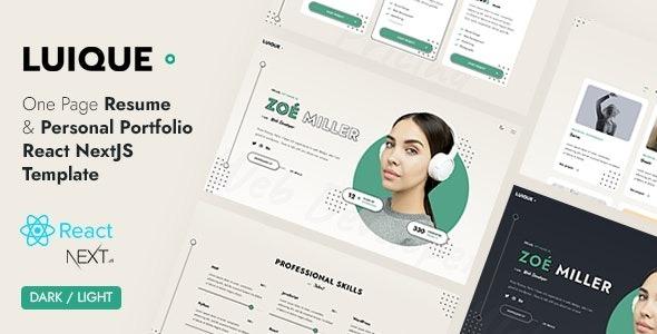 Luique Personal Portfolio React Template Nulled Free Download