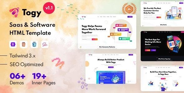 Togy Tailwind Technology Business Startup Template Nulled Free Download