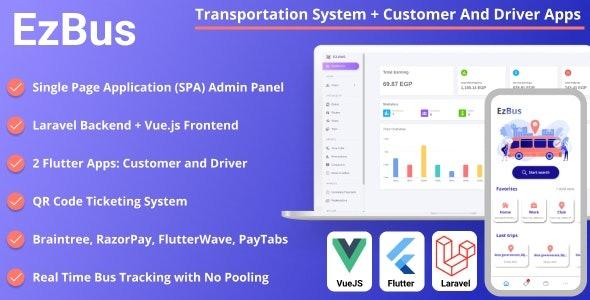 EZBus Transportation Management Solution – Two Flutter Apps + Backend + Admin panel Nulled Free Download