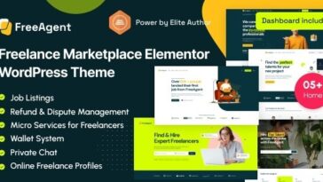 FreeAgent Freelance Marketplace Elementor WordPress Theme Nulled Free Download