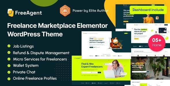 FreeAgent Freelance Marketplace Elementor WordPress Theme Nulled Free Download