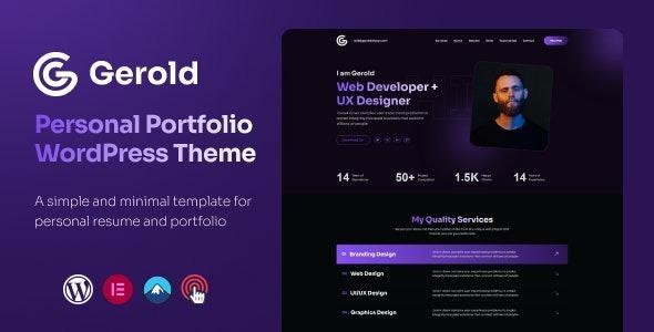 Gerold Personal Portfolio WordPress Theme Nulled Free Download