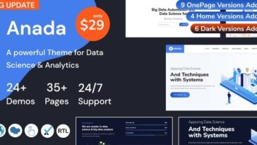 Anada Data Science & Analytics Saas WordPress Theme Nulled Free Download