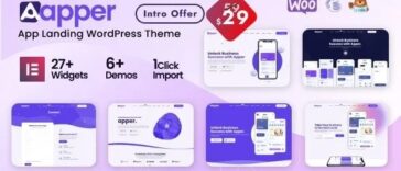 Apper WordPress Multi-concept Landing Page Theme Nulled Free Download