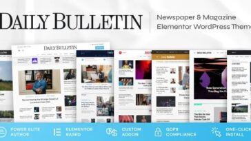 Daily Bulletin Magazine & Newspaper WordPress Theme Nulled Free Download