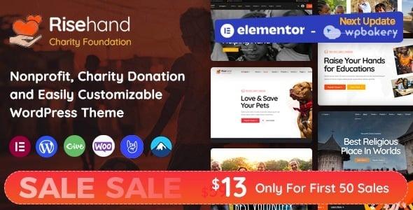 RiseHand Charity & Donation WordPress Theme Nulled Free Download