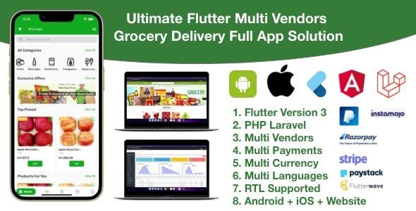 grocery delivery services ecommerce multi vendors Nulled Free Download